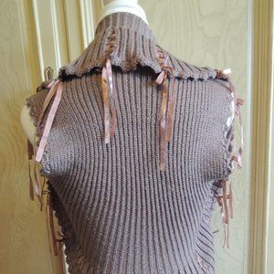 Arrogant Cat Mauve Shrug w/ Ribbon Detail O/S